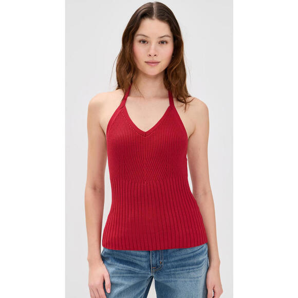 Reformation Tops - NWT! Reformation Delia Ribbed Halter Top in Lipstick Size Medium